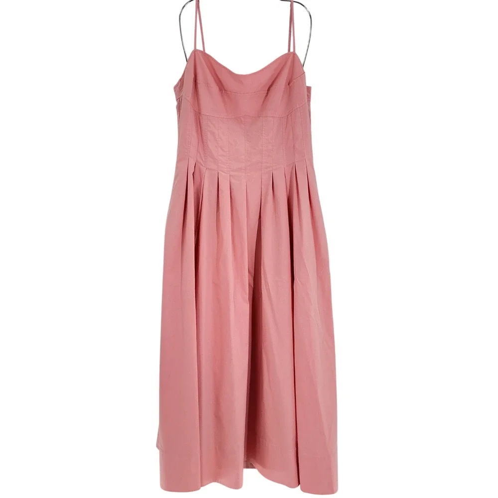 Simkhai Pleated Pink Kittiya Dress Size 12 - Picture 2 of 4